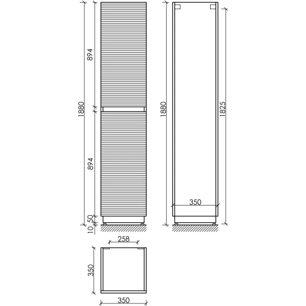 Шкаф-пенал напольный Sancos Folk Floor PFL35FGS темно-серый матовый