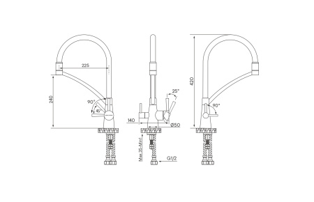Смеситель для кухни с подключением к фильтру  Paulmark Siеgen Si213111-G