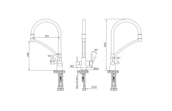 Смеситель для кухни с подключением к фильтру  Paulmark Siеgen Si213111-308