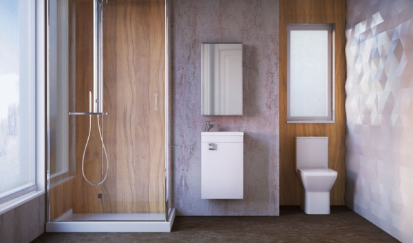 Тумба под раковину RAVAL Kub 40 подвесная белая универсальная Kub.01.40/P/W