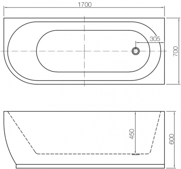 Ванна акриловая NT BATHROOM Lago di Nemi NT101
