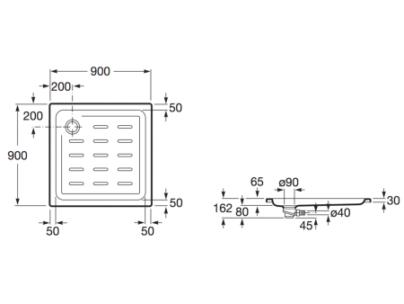 Душевой поддон Roca Easy 90х90 белый, с сифоном 276081000