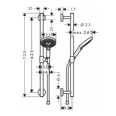Душевой гарнитур Hansgrohe Raindance Select S 120 3jet 26320000 хром
