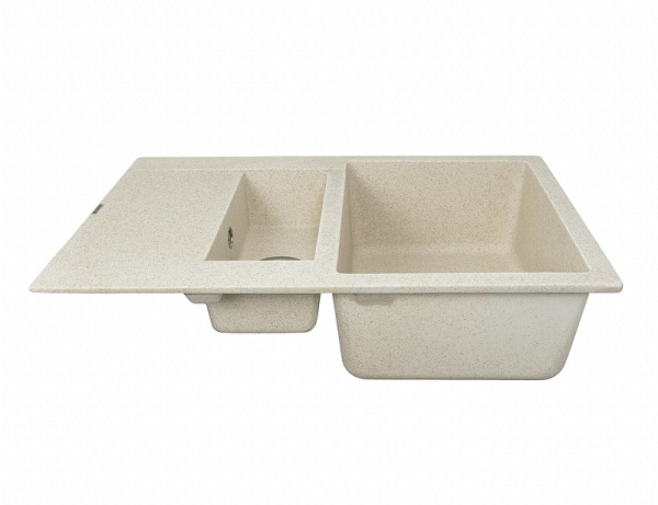 Мойка-Мраморная  (двойная) "KAISER"  KM2M-5080 Black&White, бежевый