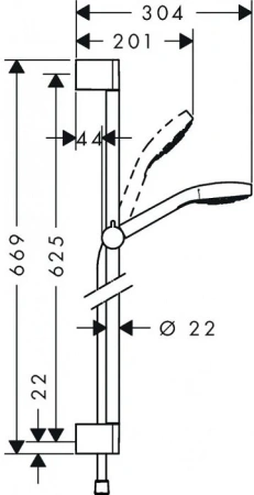 Душевой гарнитур HANSGROHE Crometta Vario/Unica Crometta 27763000