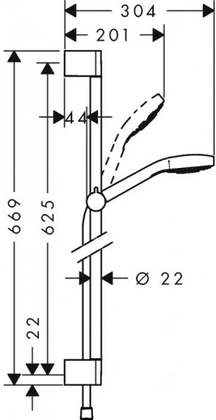 Душевой гарнитур HANSGROHE Crometta Vario/Unica Crometta 27763000 Душевой гарнитур HANSGROHE Crometta Vario/Unica Crometta 27763000