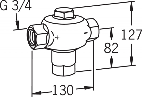 Oras 421120 Термостатический ограничивающий смесительный клапан для питьевой, DN 20, G 3/4.