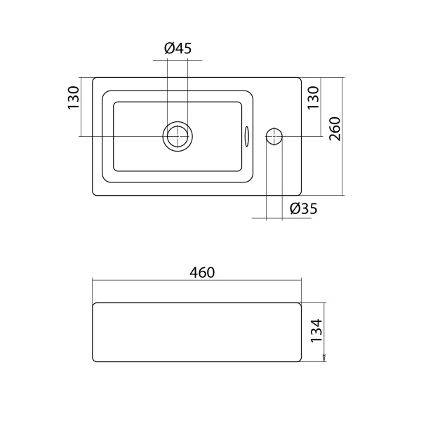 Раковина подвесная (46х26) Santek Эрис 46 1WH301972