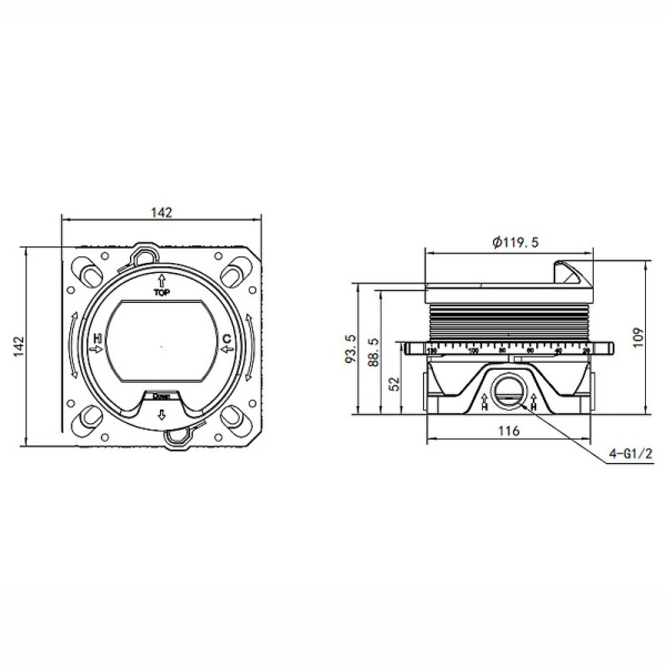 Встраиваемый термостат для ванны AQUAme AQM8802CR хром