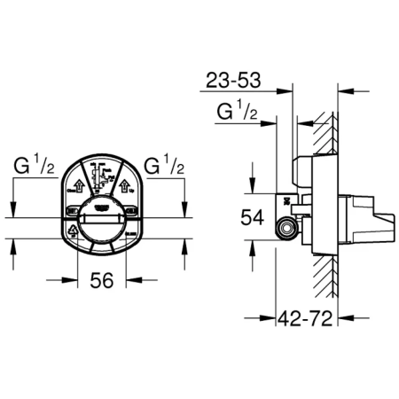 Смеситель для душа встраиваемый Grohe Euroeco New 32742 001 (32742001) хром