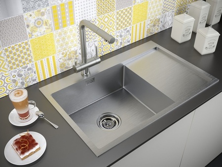 Кухонная мойка Paulmark Elde PM807851-BSL брашированная нерж. сталь левая