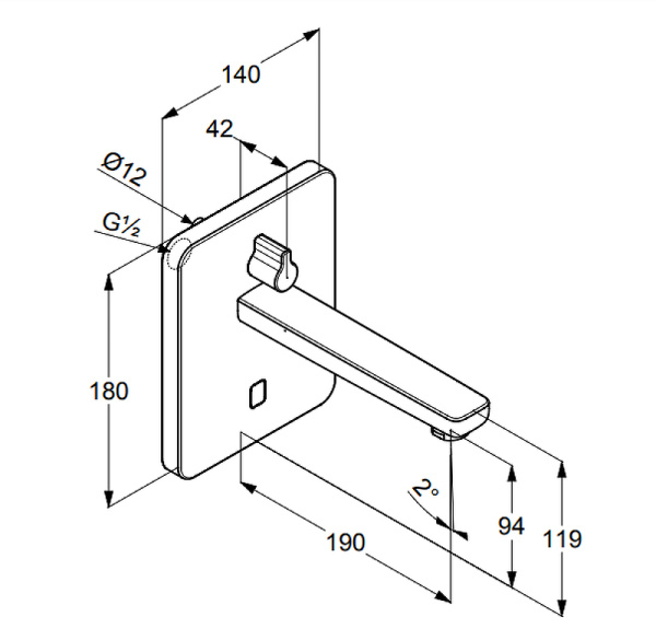 Смеситель для раковины электронный Kludi Zenta 3850005