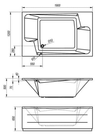 Боковая панель для ванны Kolpa-san Nabucco 190