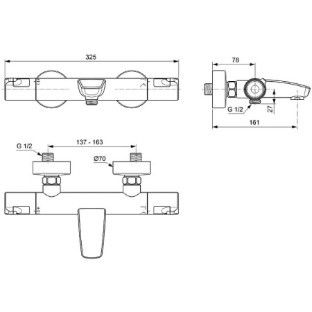 Термостат для ванны Ideal Standard Ceratherm T50 A7223AA