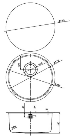 Мойка IDDIS  Edifice для подстольного монтажа бронза (EDI42B0i77)