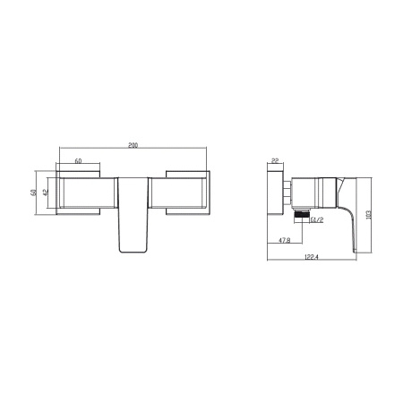 Смеситель для душа Villeroy & Boch Architectura Square TVS125002000K5