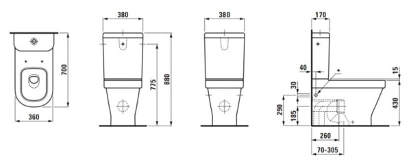 Унитаз-компакт Laufen LB3 8.2468.4.000.000.1 Унитаз-компакт Laufen LB3 8.2468.4.000.000.1
