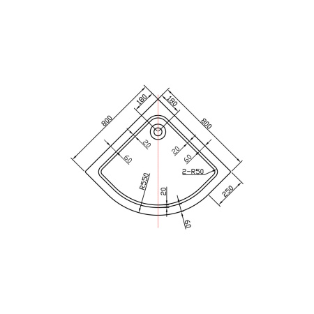 Душевой поддон акриловый (80х80) VinceaVST-2AQ-8080