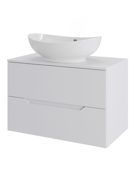 Тумба с раковиной подвесная 70 см, Orange Line Li-70TuwMDF+B08-585w белый