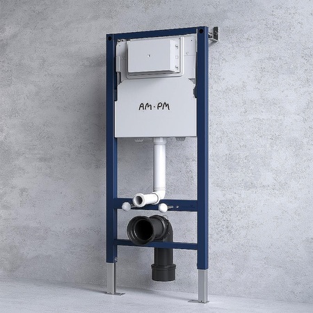 Комплект унитаза с инсталляцией Am.Pm Sense FlashClean Like IS90251.801900 с сиденьем микролифт, кнопка хром глянец
