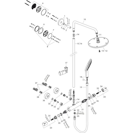 Душевая система с термостатом Hansgrohe Raindance Select S 240 Showerpipe 1jet 27115000 хром