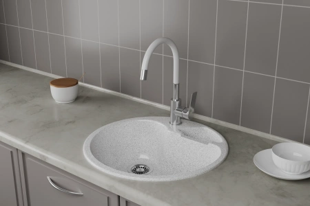 Смеситель для кухонной мойки с гибким изливом RUSH Siple SI7335-60White