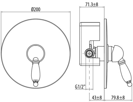 Смеситель для душа Gattoni Orta 2730/27V0.CHbr