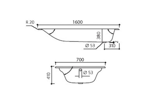 Чугунная ванна Aqualux ZYA 8-6 (160x70)