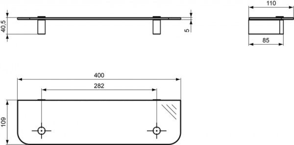 Полка Jacob Delafon Nouvelle E940340-BLV Полка Jacob Delafon Nouvelle E940340-BLV