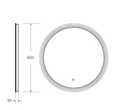 Зеркало (60х60,7) Cezares CZR-SPC-ECO-600-LED-TCH