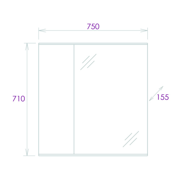 Зеркало-шкаф Onika Марбл 75 (75x71) 207524