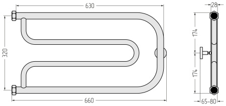 Полотенцесушитель водяной Сунержа Гусли+ 00-4009-3265