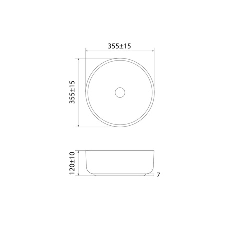 Умывальник накладной Iddis Ray, черный (RAYBM03i27)
