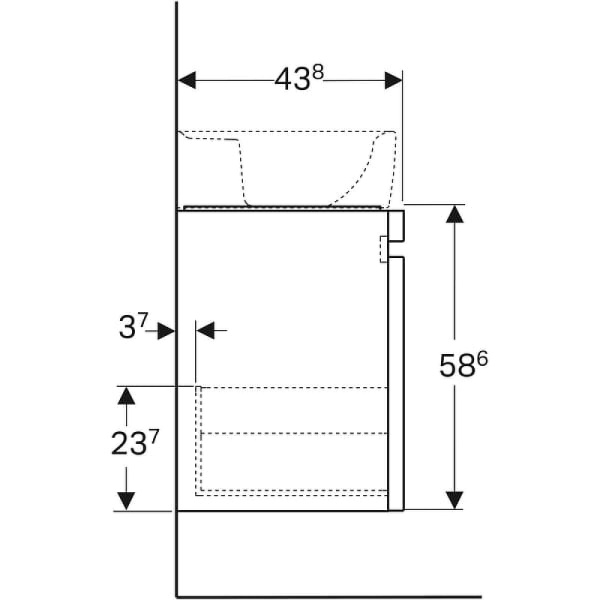 Тумба с раковиной Geberit Renova Plan 869850000+122185000
