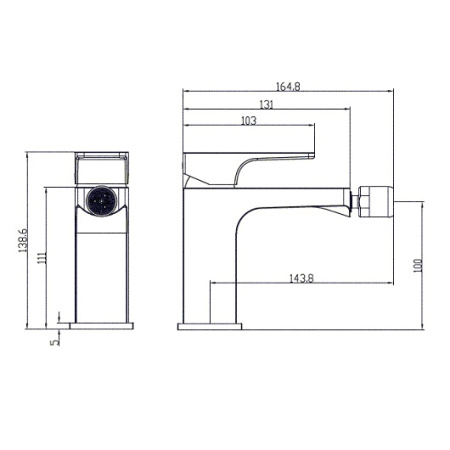 Смеситель для биде Villeroy & Boch Architectura Square TVB12500100061