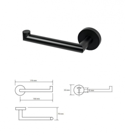 Держатель для туалетной бумаги Bemeta Dark 104212030L левый