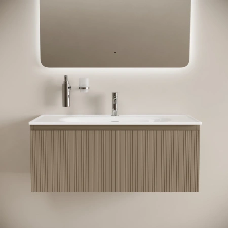 Тумба без раковины подвесная Sancos Code CD100GB серо-бежевый матовый