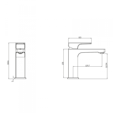 Смеситель для раковины Villeroy & Boch Architectura Square TVW12500100061