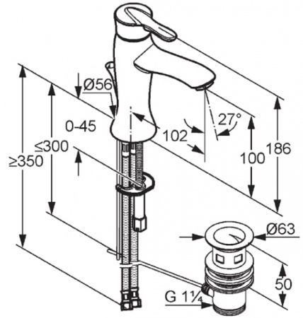 Смеситель для раковины Kludi Amphora 540230575