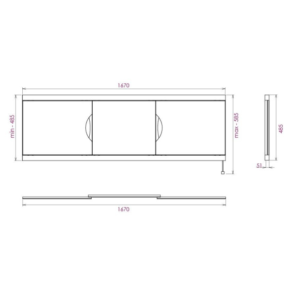 Экран под ванну Onika Лагуна 170 517015