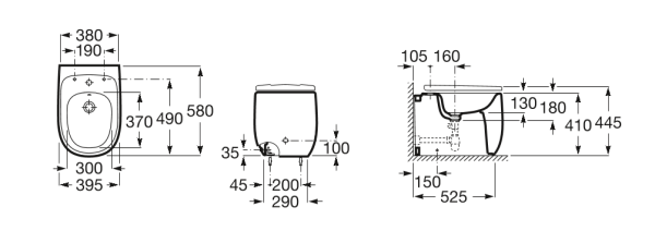 Биде напольное Roca Beyond 3570B8640 оникс матовый