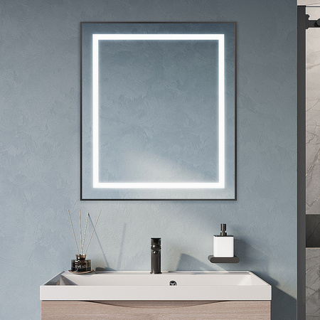 Зеркало (70х80) BelBagno Kraft SPC-KRAFT-700-800-SENS-NERO с подсветкой