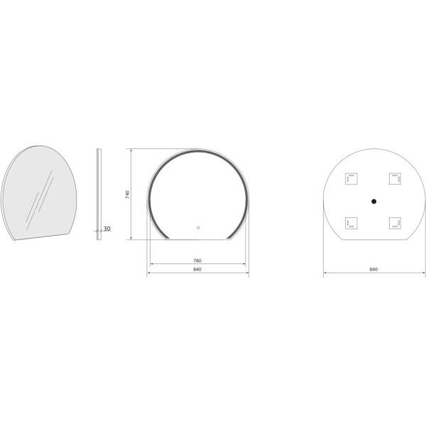 Зеркало с подсветкой Art&Max Savona AM-Sav-840-DS-F сенсорным выключателем