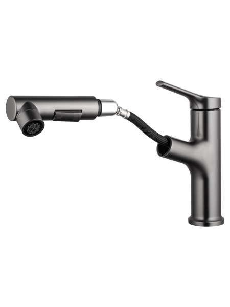 Смеситель для раковины с выдвижным изливом WONZON & WOGHAND, темный графит WW-A40862-BGG
