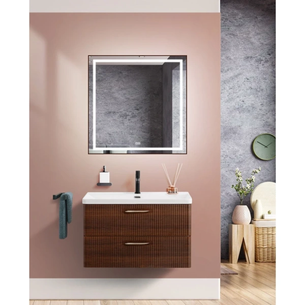 Тумба под раковину BelBagno Due DUE-800-2C-SO-NOCE-P без ручек, Noce