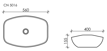 Раковина накладная (56х40) Ceramica Nova ELEMENT CN5016