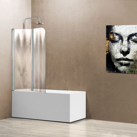 Душевая шторка на ванну VSB-12114CH-R  (114х140) хром, стекло шиншилла, правая