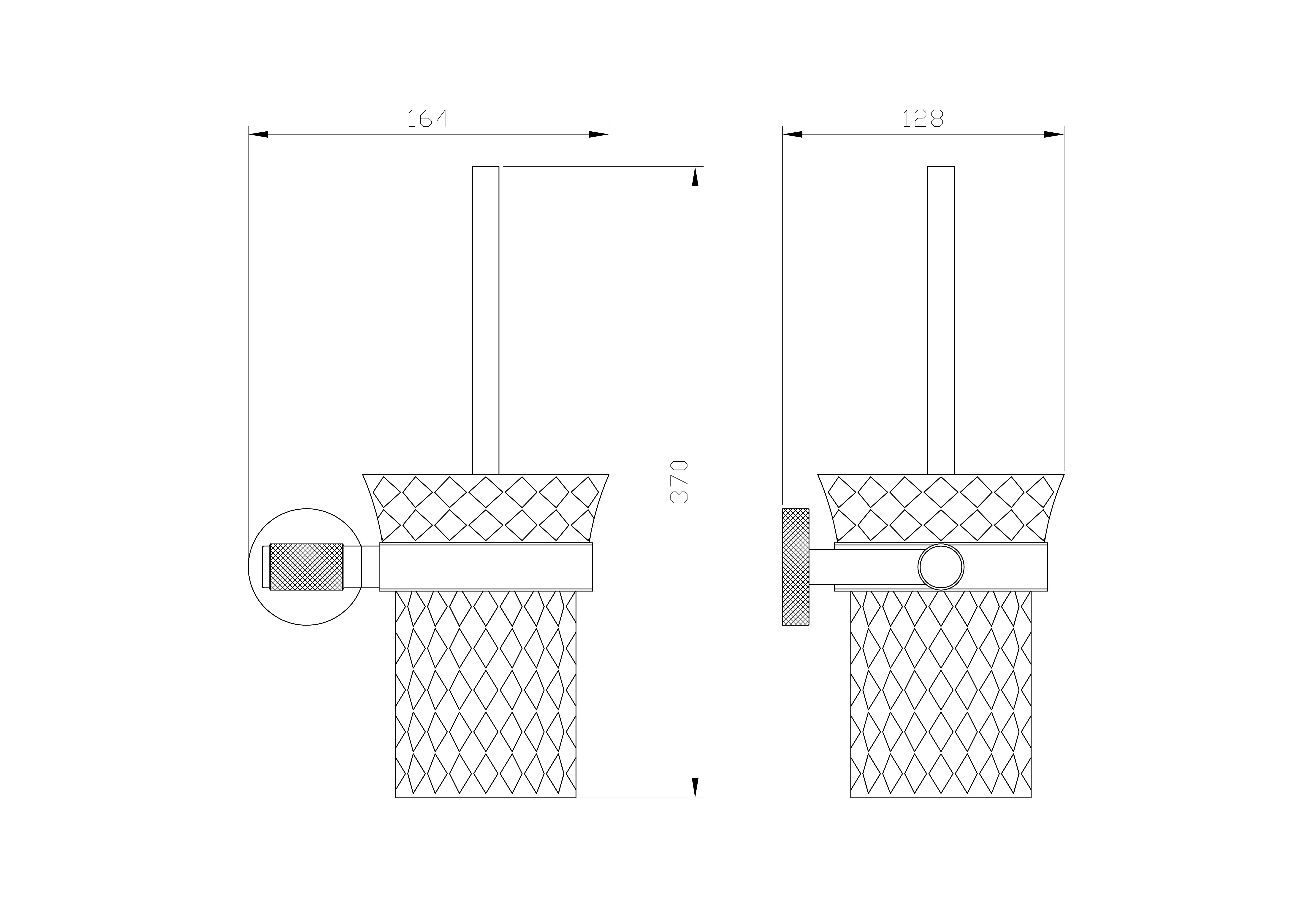 Туалетный ершик в комплекте WONZON & WOGHAND MAJESTIC, черный/золото WW-9229