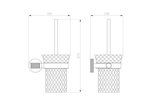 Туалетный ершик в комплекте WONZON & WOGHAND MAJESTIC, черный/золото WW-9229