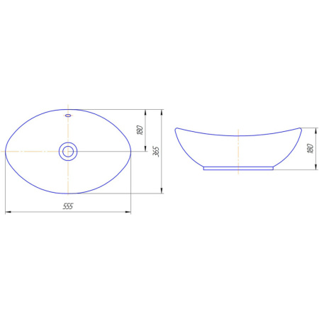 Раковина накладная (55,5х36,5) Corozo Гамма 65 SD-00000610